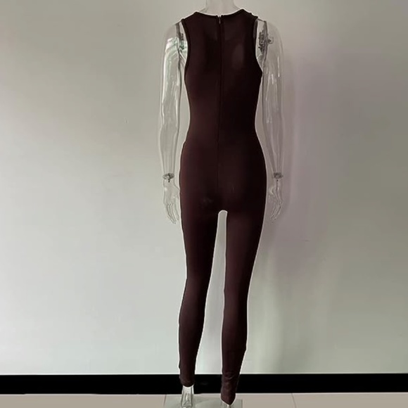 Cut Out‎ Brown Jumpsuit Romper Size L - Picture 2 of 15